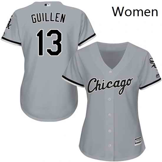 Womens Majestic Chicago White Sox 13 Ozzie Guillen Replica Grey Road Cool Base MLB Jersey